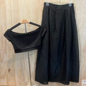 Forever 21 Cropped Top With Long Skirt Set